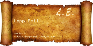 Lepp Emil névjegykártya